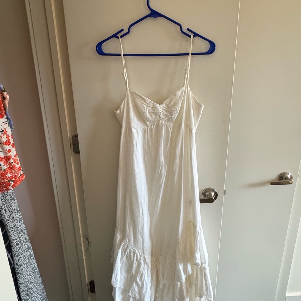 Elegant White Spaghetti Strap Dress